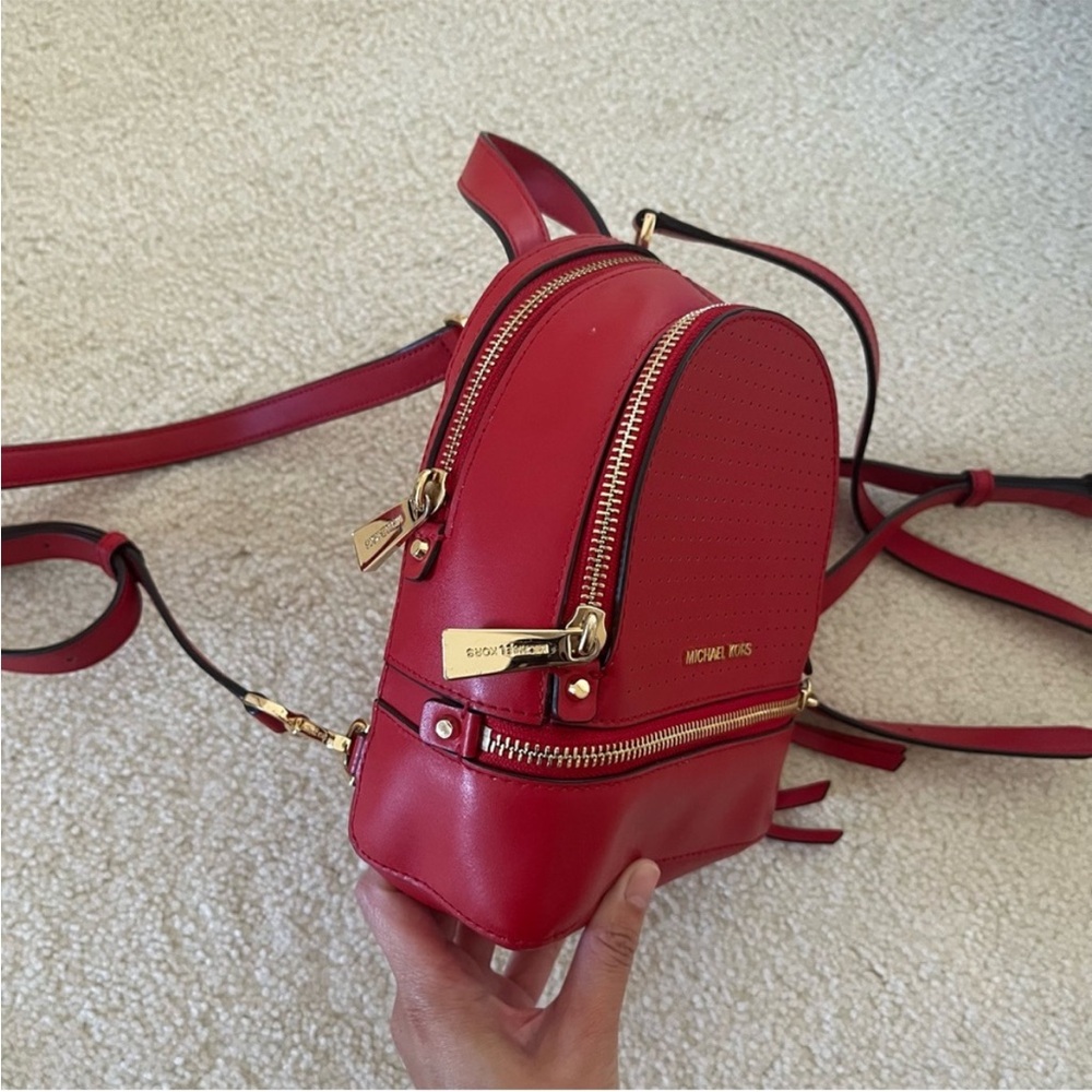 Michael Kors Cherry Red Mini Backpack - image 2